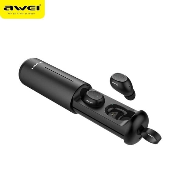 AWEI Bluetooth 5.0 T55 TWS hovedtelefoner + dockingstation sort
