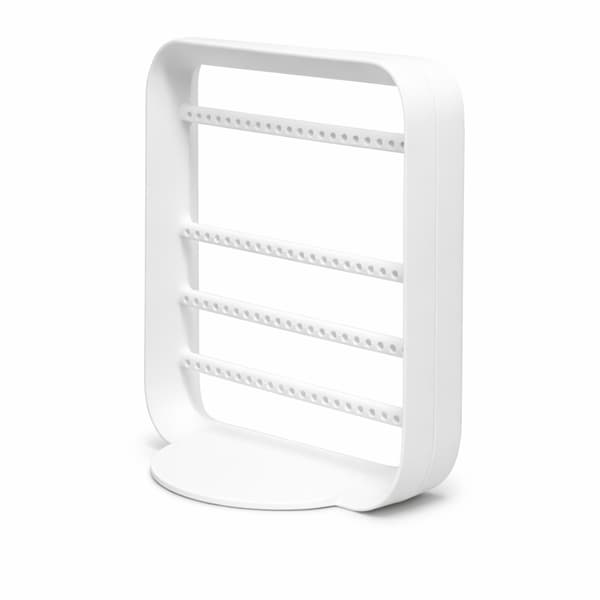 Vitt örhängesställ, smyckesorganisatör, display