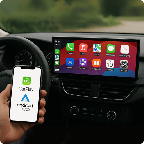 H518 Carplay Android Auto radioskärm