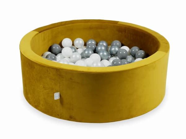 Torr bollhav 200 bitar 90x30 Sammet guld: vit, silver, pärlfärgad, grå