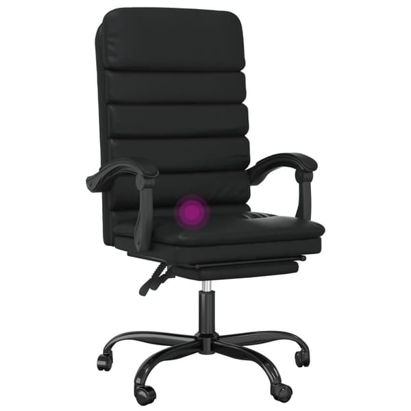 vidaXL lænestol med massagefunktion, sort kunstlæder