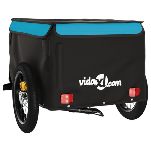 vidaXL cykelanhænger, sort og blå, 30 kg, jern