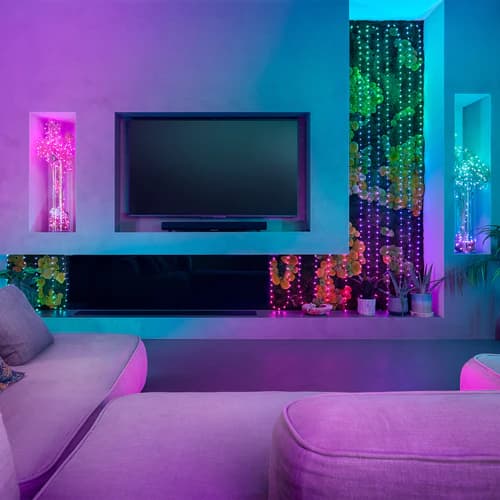Twinkly Strings USB-C lyssnöre - 100 RGB LED-lampor, 6m, grön fläta