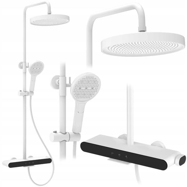 Farel Vit Modern Ytmonterad Duschset