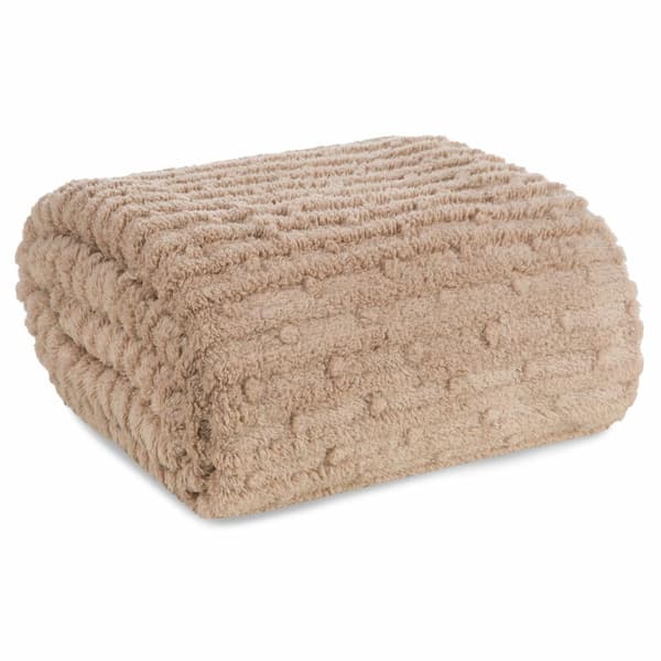Rävfilt beige 130x170 ränder