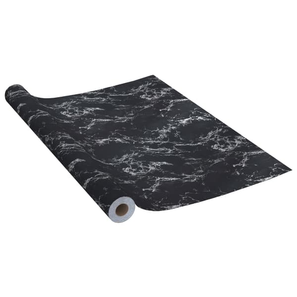 vidaXL selvklæbende møbelfiner, sort sten, 500x90 cm, PVC