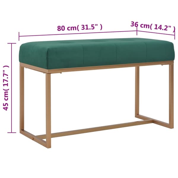 vidaXL Penkki, 80 cm, Vihreä Sametti