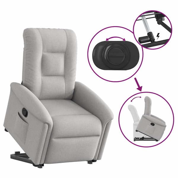 vidaXL Uppfällbar fåtölj, grå, tygklädsel