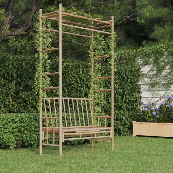 vidaXL Puutarhapenkki pergolalla 116 cm bambu