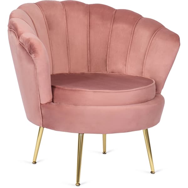 ANGEL Shell Lænestol til Stuen, Pink Velour, Moderne