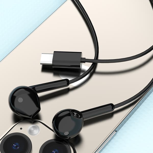 USB-C Kablede In-Ear Hovedtelefoner 1,2m - Sort