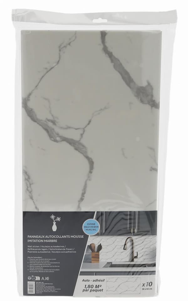 Selvklæbende dekorative paneler - let beton 60×30 cm 10 stk.