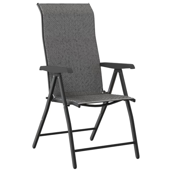vidaXL foldbare havestole, sæt med 2, grå, PE-rattan