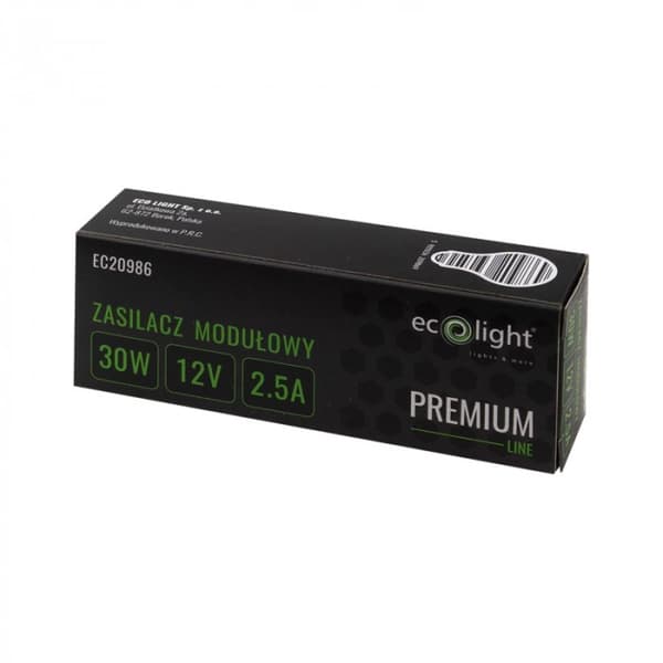 LED-strömförsörjning Modulär Slim PREMIUM 30W 12V 2.5A Ecolight-transformator