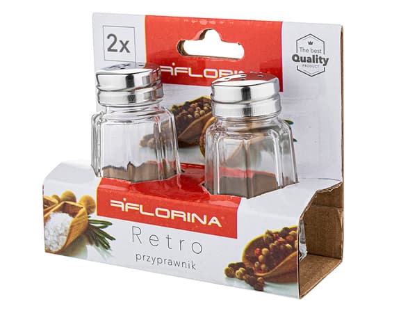 RETRO GLAS KRYDDERIBOXE SÆT MED 2 60ML