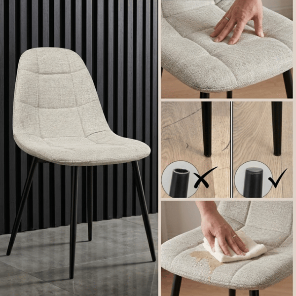 Masimo stol, beige stof, sorte ben