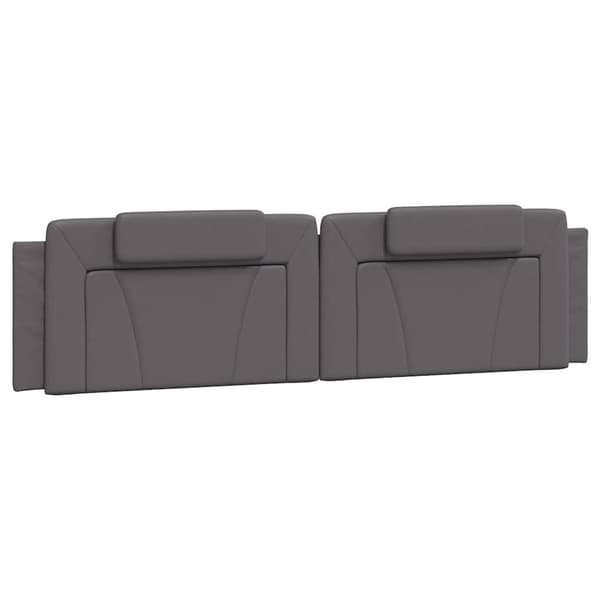 vidaXL hovedgærdehynde, grå, 200 cm, kunstlæder