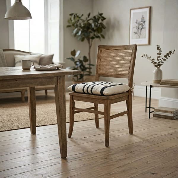 MANDUEL stolehynde 38x38 cm sorte striber
