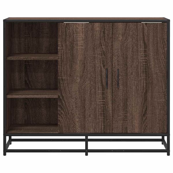 vidaXL skab brunt egetræ 92x35x76 cm træbaseret materiale