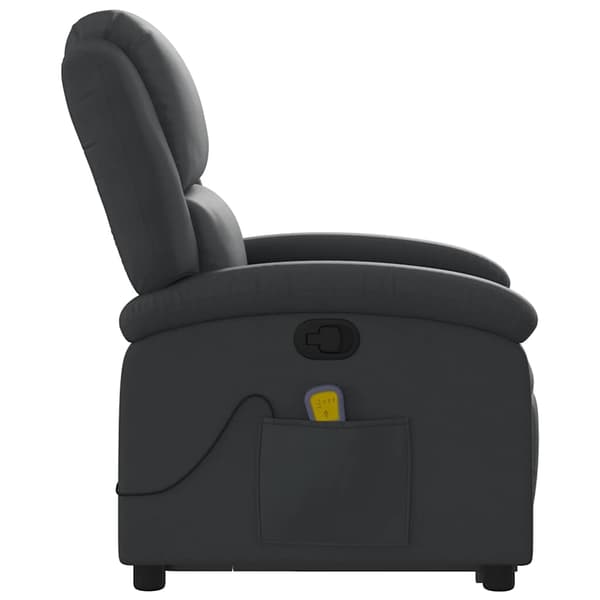 vidaXL massagestol med løftefunktion, sort, ægte læder