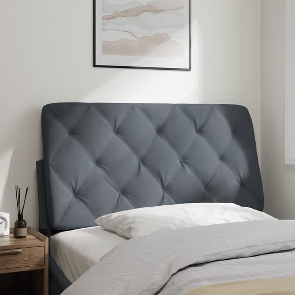 vidaXL Sängynpäädyn tyyny, tummanharmaa, 100 cm, sametti