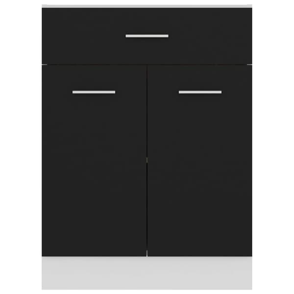 vidaXL skab med skuffe sort 60x46x81,5 cm spånplade