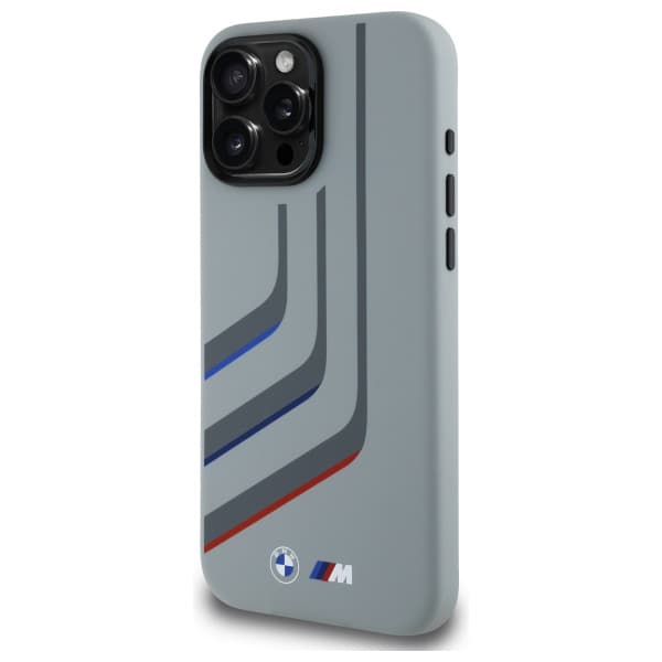 BMW Silikone Drejelinjer MagSafe-cover til iPhone 16 Pro Max, Grå