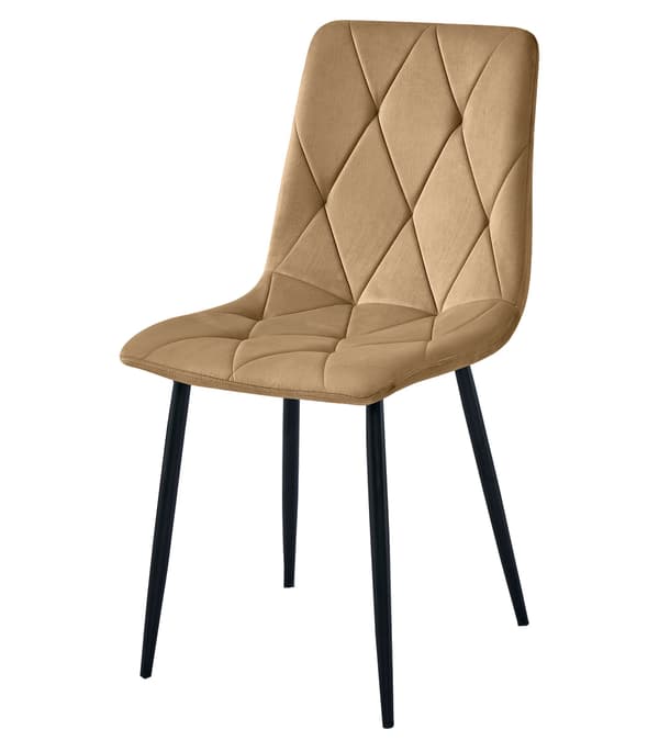 LIBRA stol - fløjlsbrune/sorte ben x 4