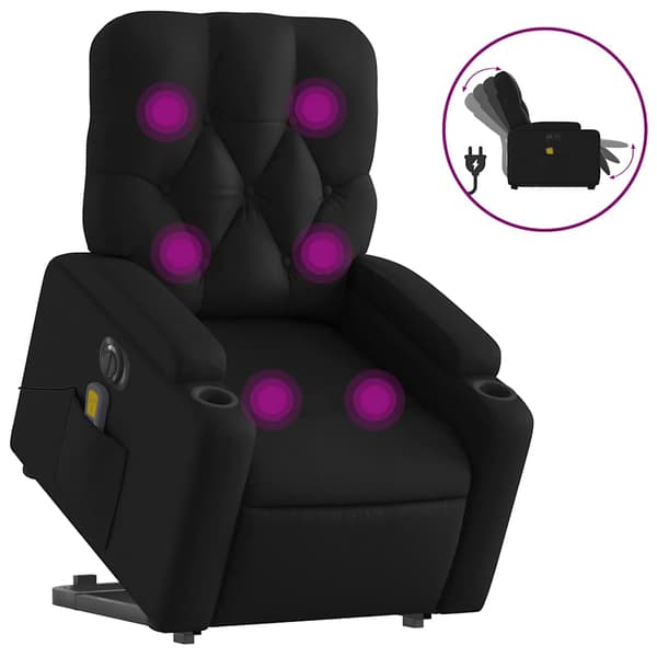 vidaXL elektrisk lænestol med massage, sort