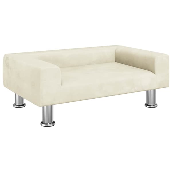 vidaXL Barnsoffa krämfärgad 70x45x26,5 cm sammet