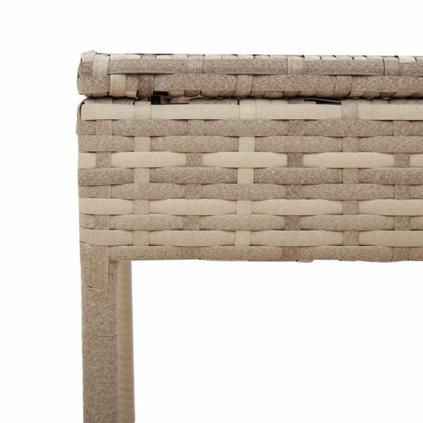 vidaXL Solstol med bord och dyna, beige, polyrotting
