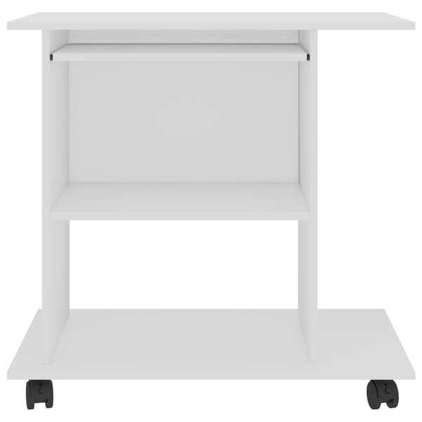 vidaXL computerbord, hvid, 80x50x75 cm
