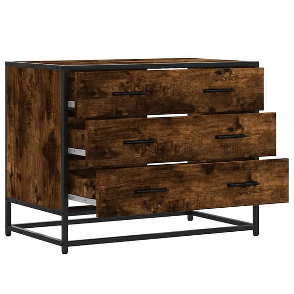 vidaXL kommode, røget eg, 70x41x56 cm, træbaseret materiale
