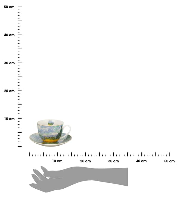 Sæt med 2 Van Gogh Hvedemarkskopper og underkopper 270 ml