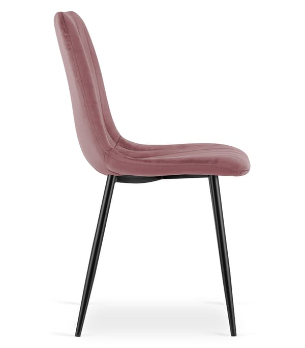 LAVA stol - pink velour / sorte ben x 1