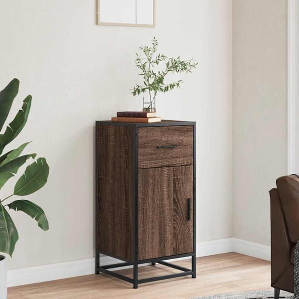 vidaXL skab brunt egetræ 35,5x35x76 cm træbaseret materiale