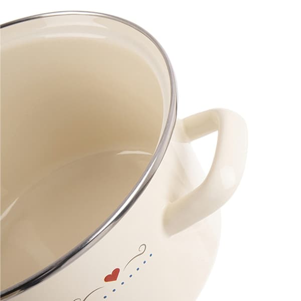 Krämfärgad emaljkruka TONCA 24 cm, 4 l