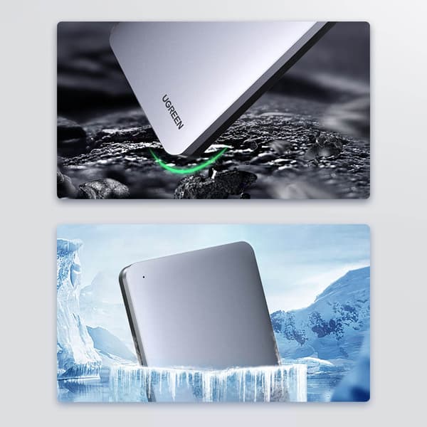 Hårddiskkabinett för 2,5'' SATA 3.0 6Gbps + USB - USB-C-kabel 0,5m grå