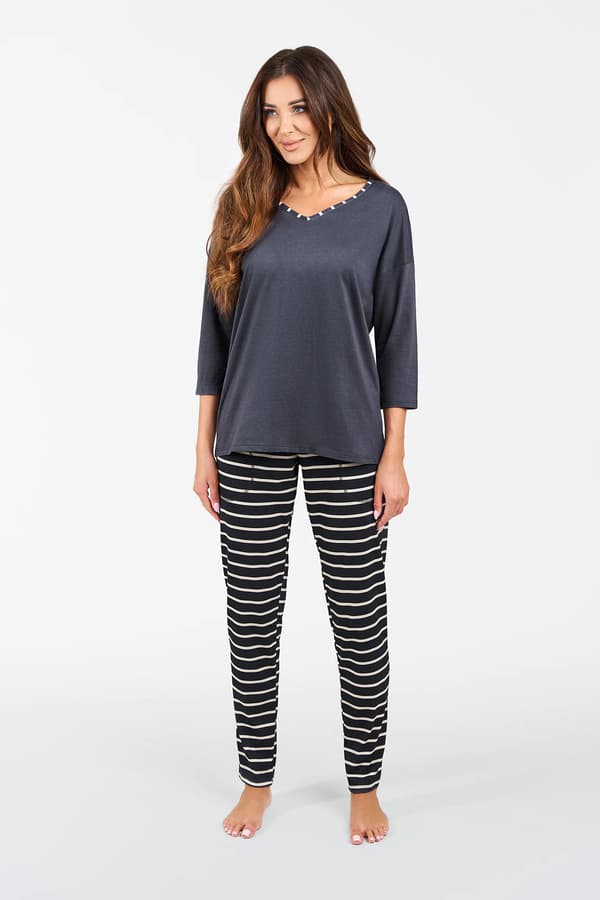 Betty dampyjamas med 3/4-ärmar, långbyxor M