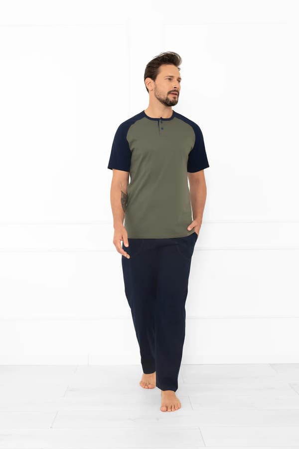 Aleksander herrpyjamas, kortärmade, långbyxor M