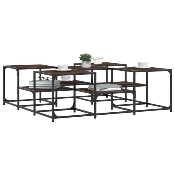 vidaXL sofabord brunt egetræ 121x121x40 cm