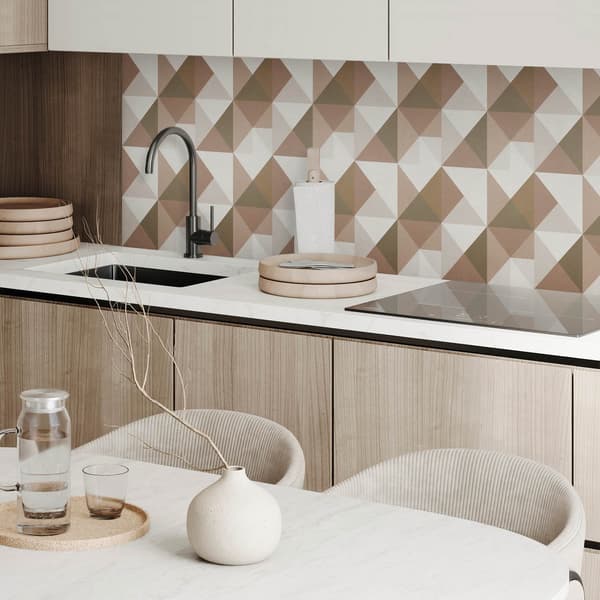 Självhäftande vinylpanel - Tryckt dekoration 100x50 cm triangulär geometri