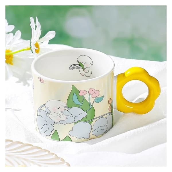 Blommig mugg med sked 280 ml + presentask KB01ZO