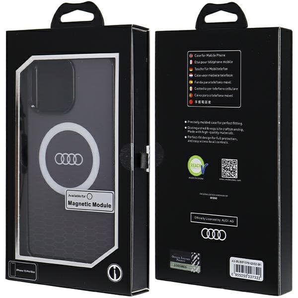 Audi IML MagSafe-etui med stort logo til iPhone 15 Pro Max, sort