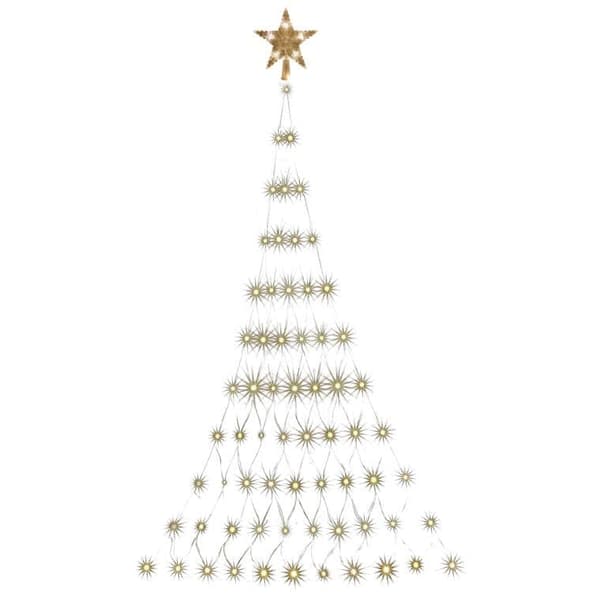 Julgransformat lysnet med LED-stjerne, varm hvid farve