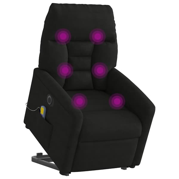 vidaXL massagestol med løftefunktion, sort, mikrofiber