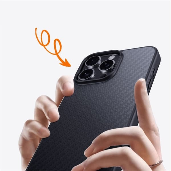 iPhone 16 Pro -kotelo, aramidikuitukuori, musta