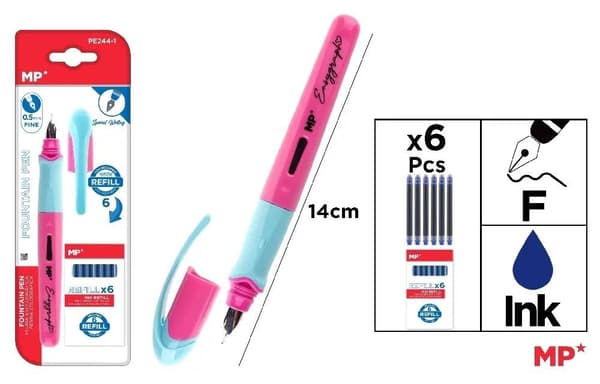 Fyldepen 0,5 mm med lyserøde refills