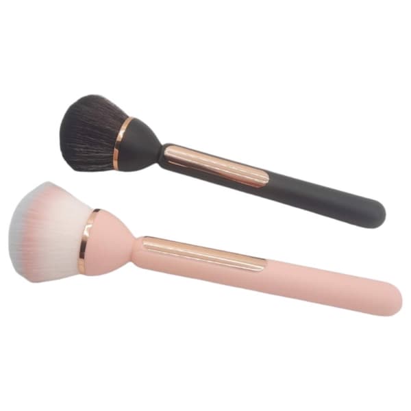 Puddermakeupbørster 2 stk. sort + lyserød
