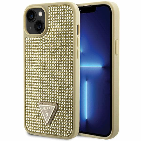 Guess Rhinestone Triangle Cover til iPhone 14 Plus, Guld